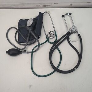 2 Stethoscopes + MABIS Aneroid Sphygmomanometer Adult Cuff